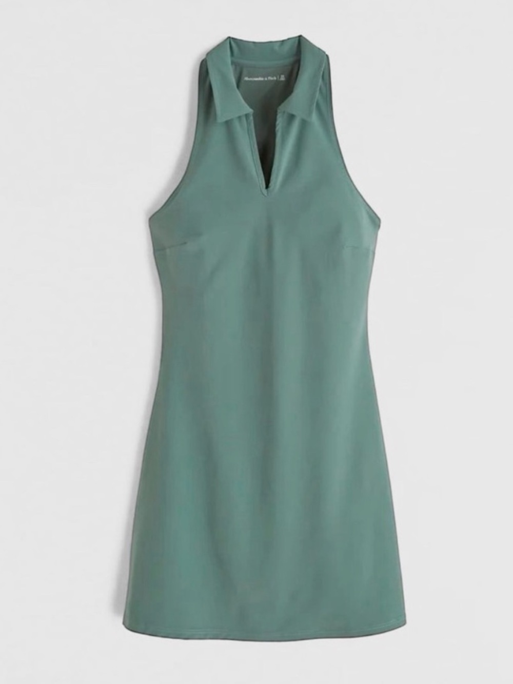 Abercrombie & Fitch Sleeveless Collared Mini Dress in Teal Green Medium